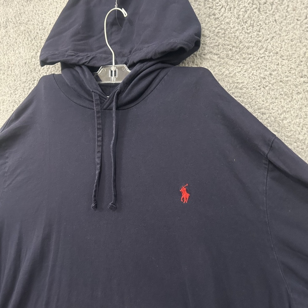 Polo Ralph Lauren Hoodie Shirt Men 2XB Big Blue Pullover Lightweight Pony Preppy